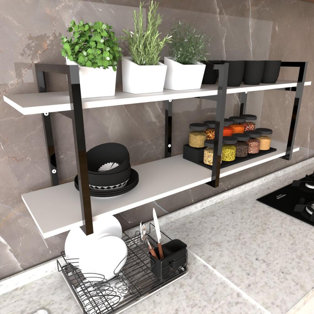 Prateleira cozinha nichos cozinha branco suporte industrial carrinho moderno suspenso madeira