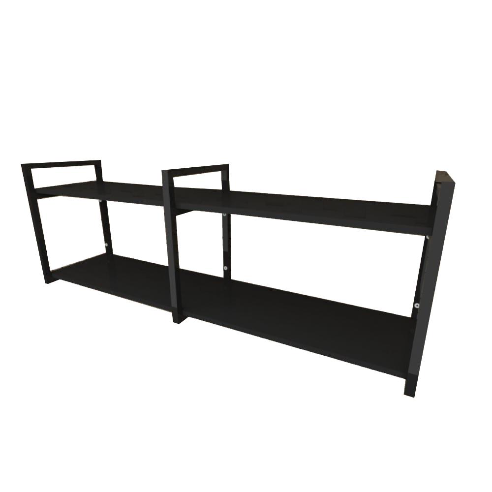 Prateleira industrial aço cor preto 30 cm MDF cor preto modelo indfb04psl