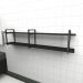 Prateleira industrial banheiro aço cor preto 180x30x40cm (C)x(L)x(A) cor mdf preto modelo ind39pb