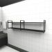 Prateleira industrial banheiro aço cor preto 180x30x40cm (C)x(L)x(A) cor mdf preto modelo ind40pb
