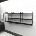 Prateleira industrial banheiro aço cor preto 180x30x68cm (C)x(L)x(A) cor mdf preto modelo ind35pb