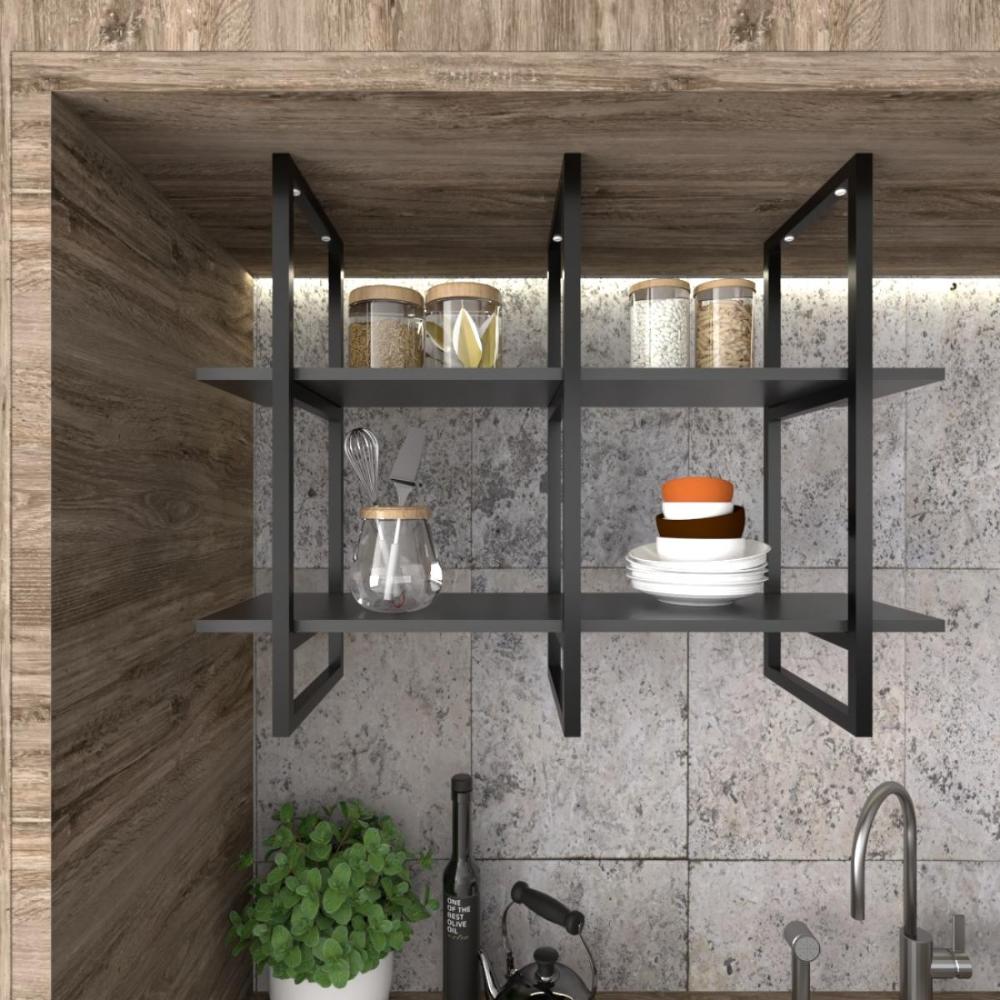 Prateleira industrial cozinha Prateleira de ferro e madeira nicho industrial nichos para cozinha suporte