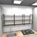 Prateleira industrial cozinha aço 180x30x68cm amadeirado ind35aec
