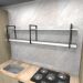 Prateleira industrial cozinha aço cor preto 180x30x40cm (C)x(L)x(A) cor mdf branco modelo ind39bc