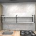 Prateleira industrial cozinha aço cor preto 180x30x40cm (C)x(L)x(A) cor mdf branco modelo ind40bc