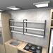 Prateleira industrial cozinha aço cor preto 180x30x68cm (C)x(L)x(A) cor mdf branco modelo ind32bc