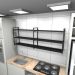 Prateleira industrial cozinha aço cor preto 180x30x68cm (C)x(L)x(A) cor mdf preto modelo ind32pc