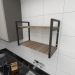 Prateleira industrial cozinha aço preto 30cm amadeirado ind01aec