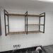 Prateleira industrial cozinha aço preto 30cm amadeirado ind14aec