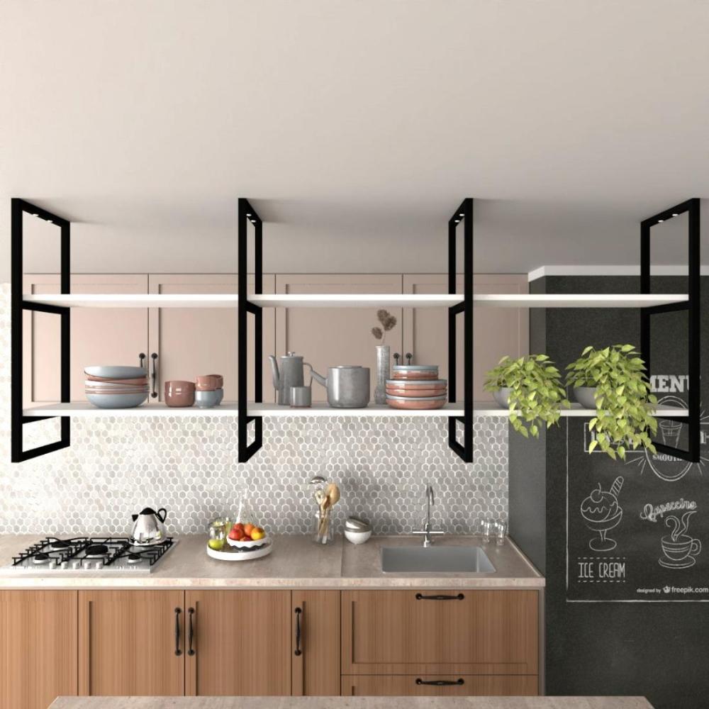 Prateleira industrial cozinha suporte para prateleira industrial nicho industrial nichos para cozinha pratileira  mdf