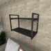 Prateleira industrial para Sala aço cor preto prateleiras 30 cm cor preto modelo ind01psl
