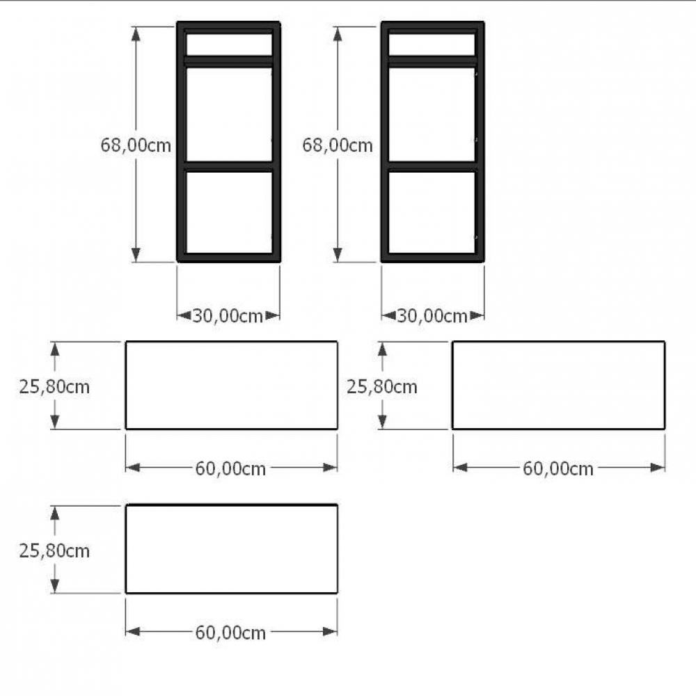 Prateleira industrial para Sala aço cor preto prateleiras 30 cm cor preto modelo ind09psl