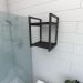 Prateleira industrial para banheiro aço cor preto prateleiras 30 cm cor preto modelo ind24pb