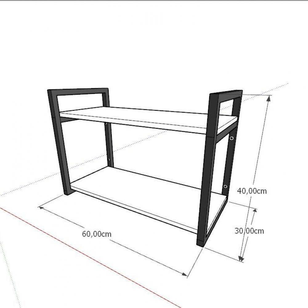 Prateleira industrial para cozinha aço cor preto prateleiras 30 cm cor cinza modelo ind01cc