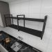 Prateleira industrial para cozinha aço cor preto prateleiras 30 cm cor preto modelo ind04pc