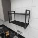 Prateleira industrial para cozinha aço cor preto prateleiras 30cm cor preto modelo ind01pc