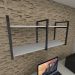 Prateleira industrial para escritório aço cor preto prateleiras 30cm cor cinza modelo ind22ces