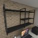 Prateleira industrial para escritório aço cor preto prateleiras 30cm cor preto modelo ind14pes
