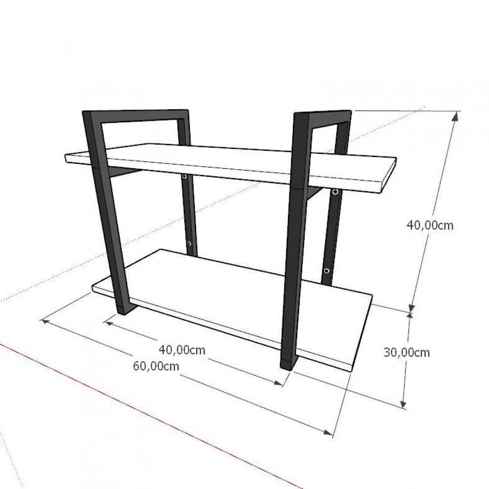 Prateleira industrial para lavanderia aço cor preto prateleiras 30 cm cor cinza modelo ind02clav