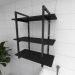Prateleira industrial para lavanderia aço cor preto prateleiras 30 cm cor preto modelo ind09plav
