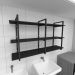 Prateleira industrial para lavanderia aço cor preto prateleiras 30 cm cor preto modelo ind12plav