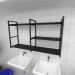 Prateleira industrial para lavanderia aço cor preto prateleiras 30 cm cor preto modelo ind14plav
