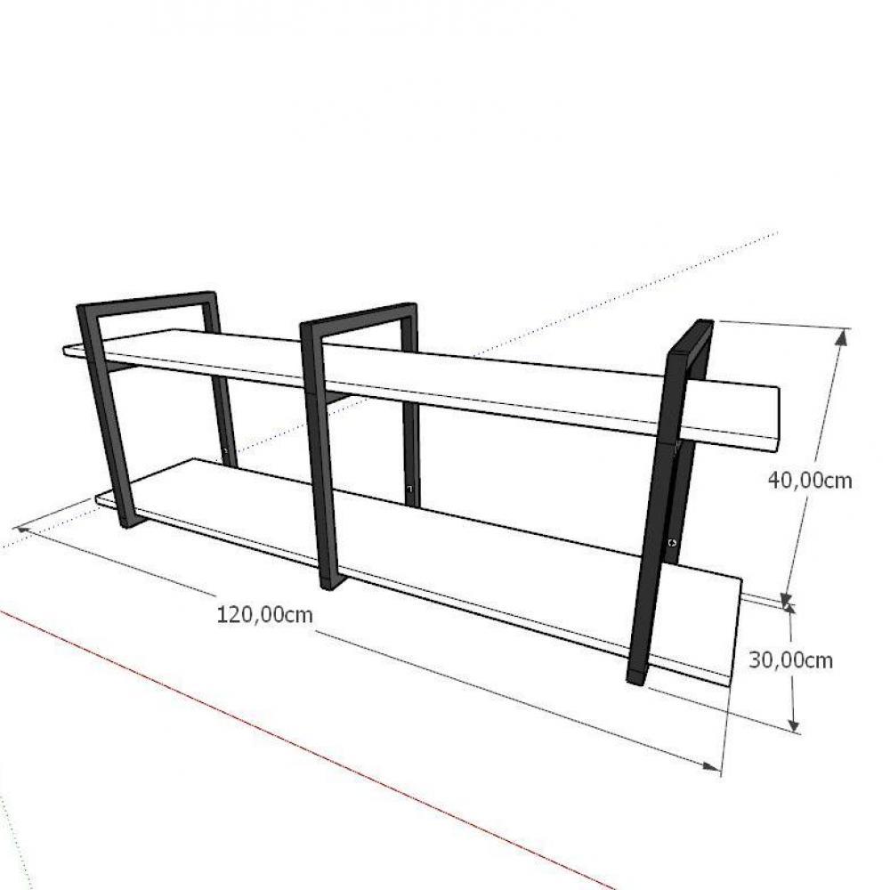 Prateleira sala estar estante nicho parede mdf suspensa pratileira ferro branco off white