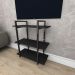 Rack estilo industrial aço cor preto prateleiras 30 cm cor preto modelo ind09prk