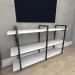 Rack estilo industrial aço cor preto prateleiras 30cm cor branca modelo ind12brk