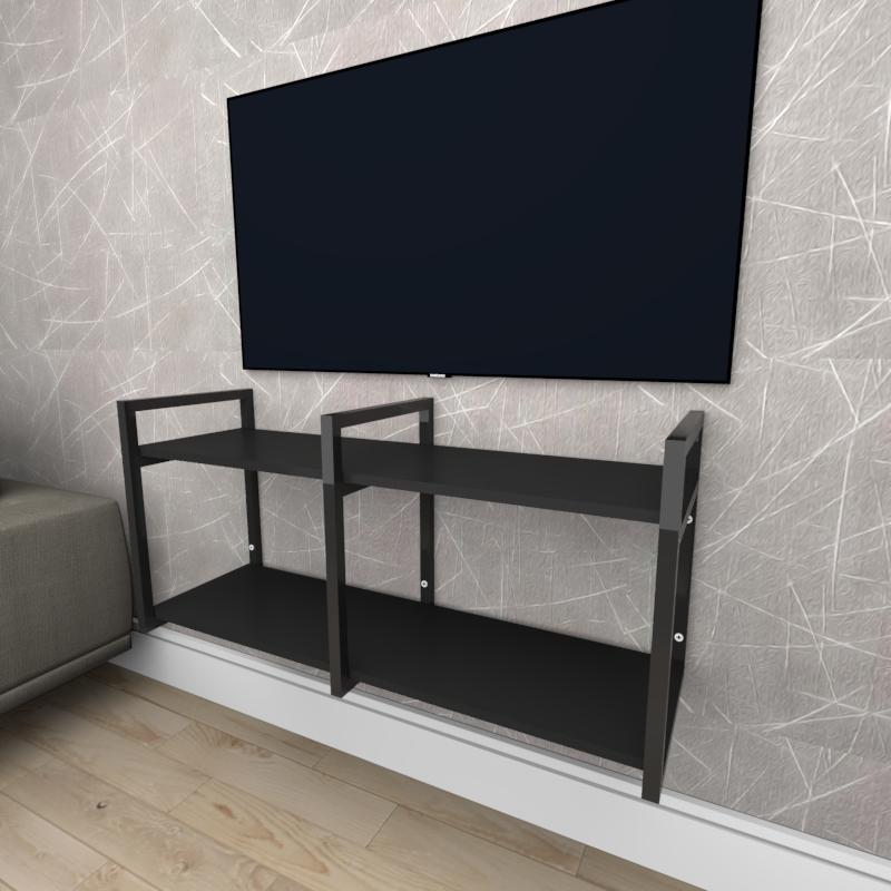 Rack estilo industrial aço cor preto prateleiras 30cm cor preto modelo ind22prk