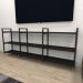 Rack industrial aço cor preto 180x30x68cm (C)x(L)x(A) cor mdf preto modelo ind35prk