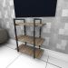 Rack industrial aço preto mdf 30cm cor amadeirado ind09aerk