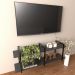 Rack industrial estante tv sala suspeso retro moderno simples pequeno 55 preto