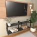 Rack industrial estante tv sala suspeso retro moderno simples pequeno 55 preto