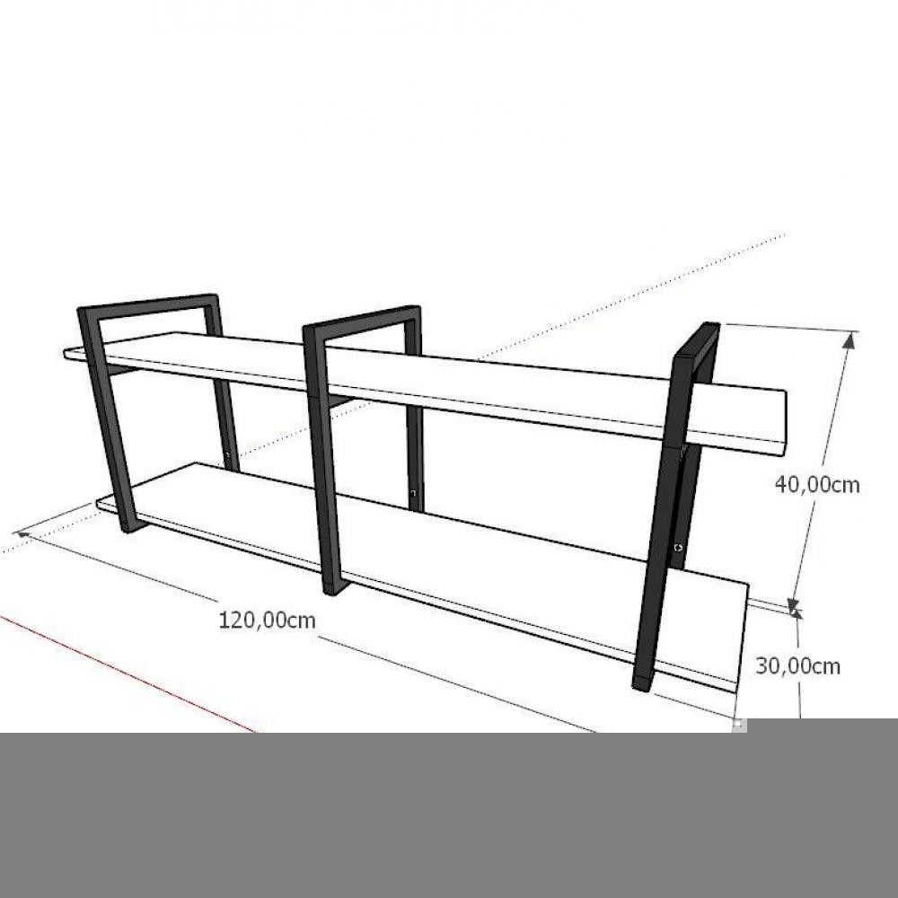 Rack industrial estante tv sala suspeso retro moderno simples pequeno 55 preto