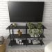 Rack industrial estante tv sala suspeso retro moderno simples pequeno 55 preto