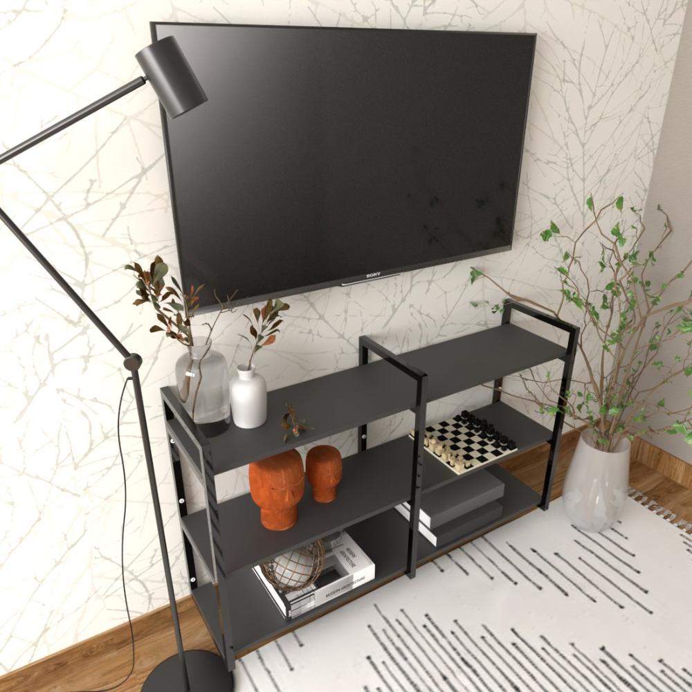 Rack industrial estante tv sala suspeso retro moderno simples pequeno 55 preto