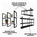 Rack industrial home parede hack bancada rack rak preto