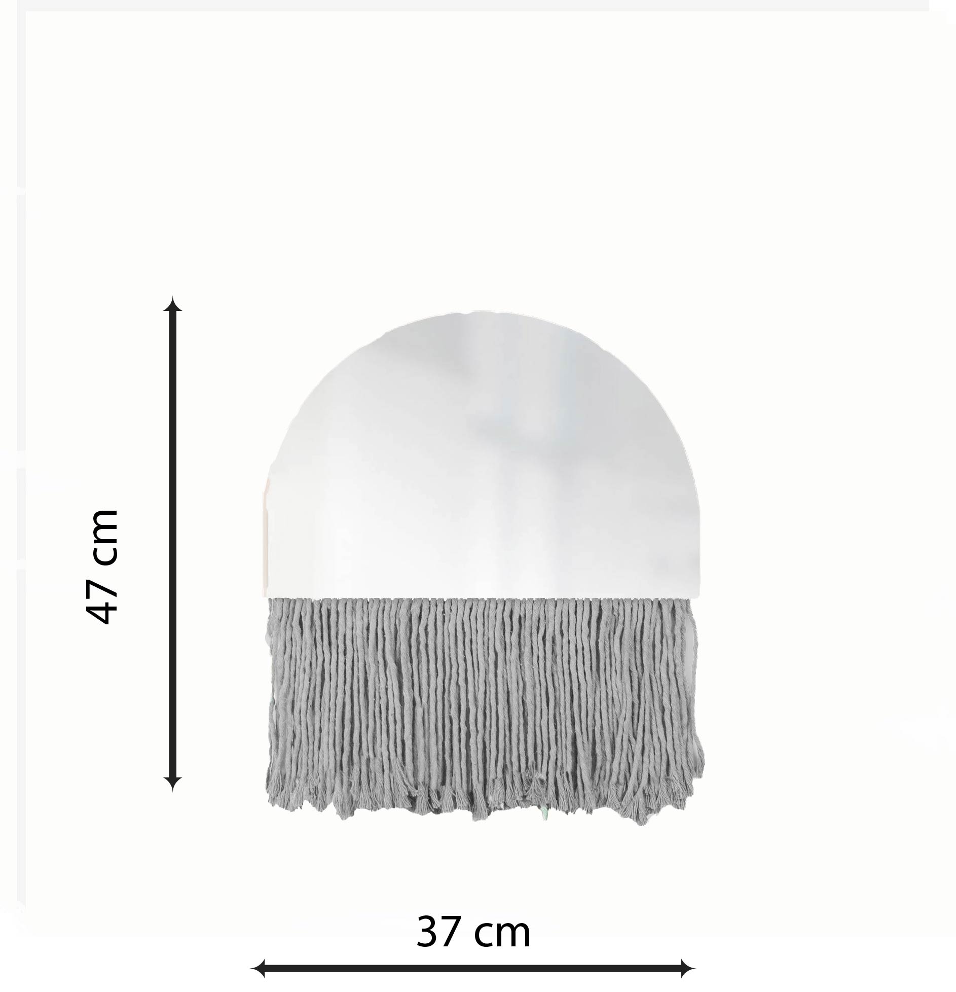  Espelho Decorativo Half Bangs Cinza 27 cm 