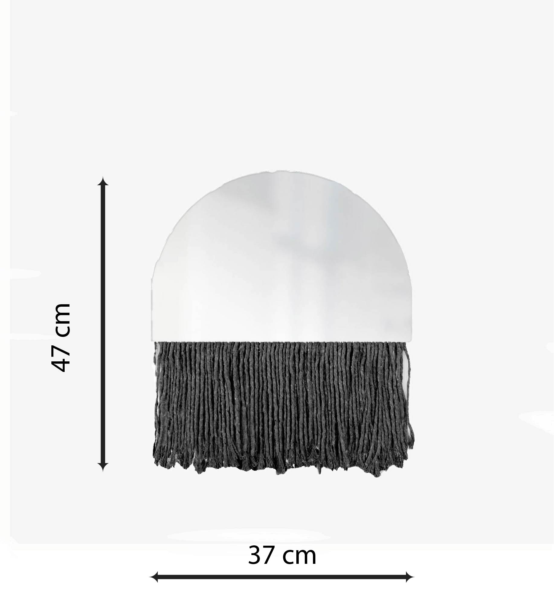  Espelho Decorativo Half Bangs Preto 27 cm 