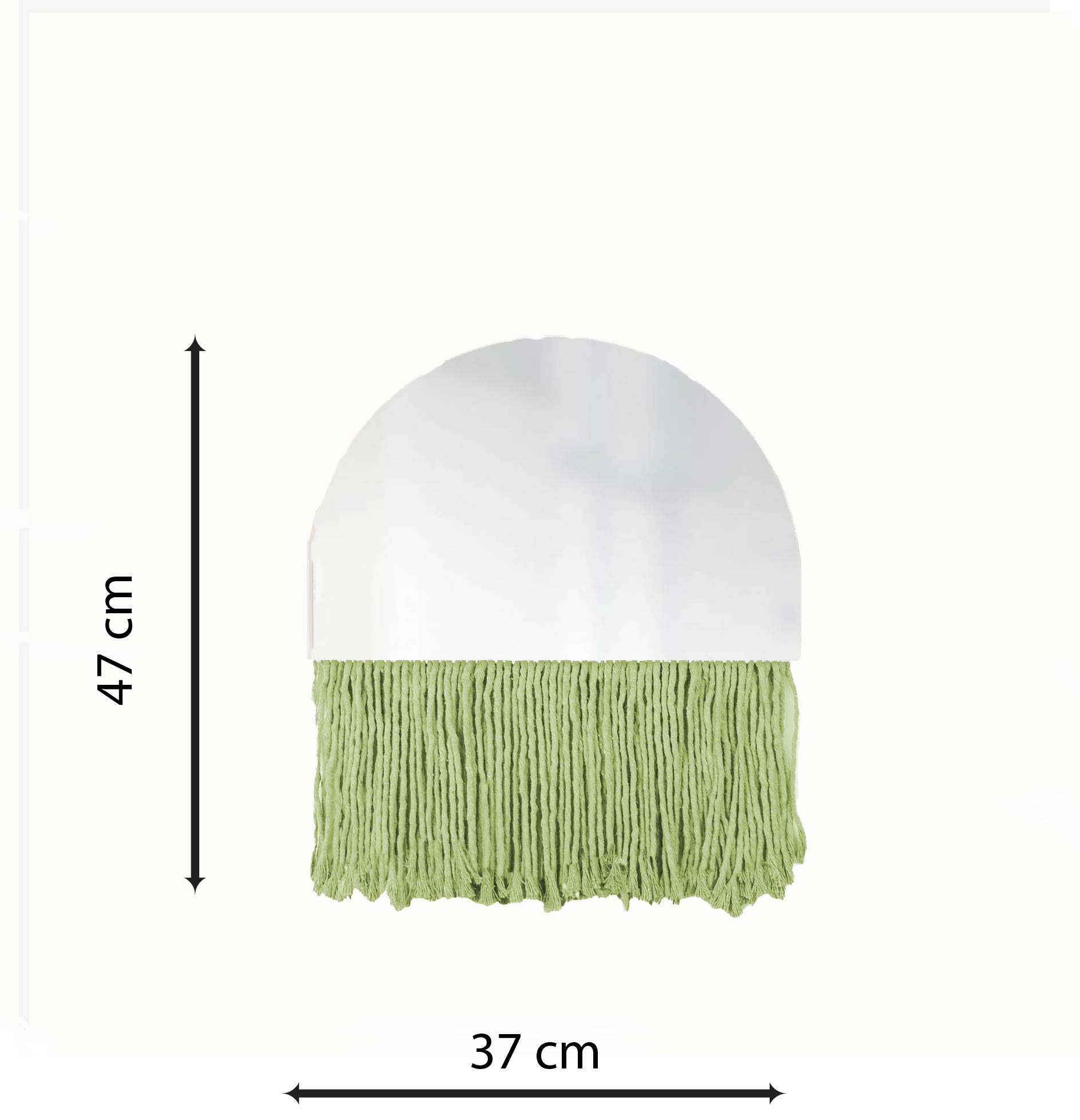  Espelho Decorativo Half Bangs Verde Limão 27 cm 