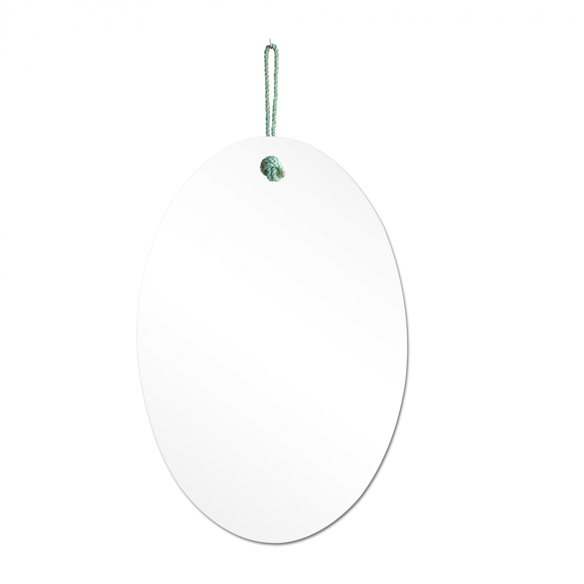  Espelho Decorativo Lina Alça Sisal Menta 60x40 cm Oval 