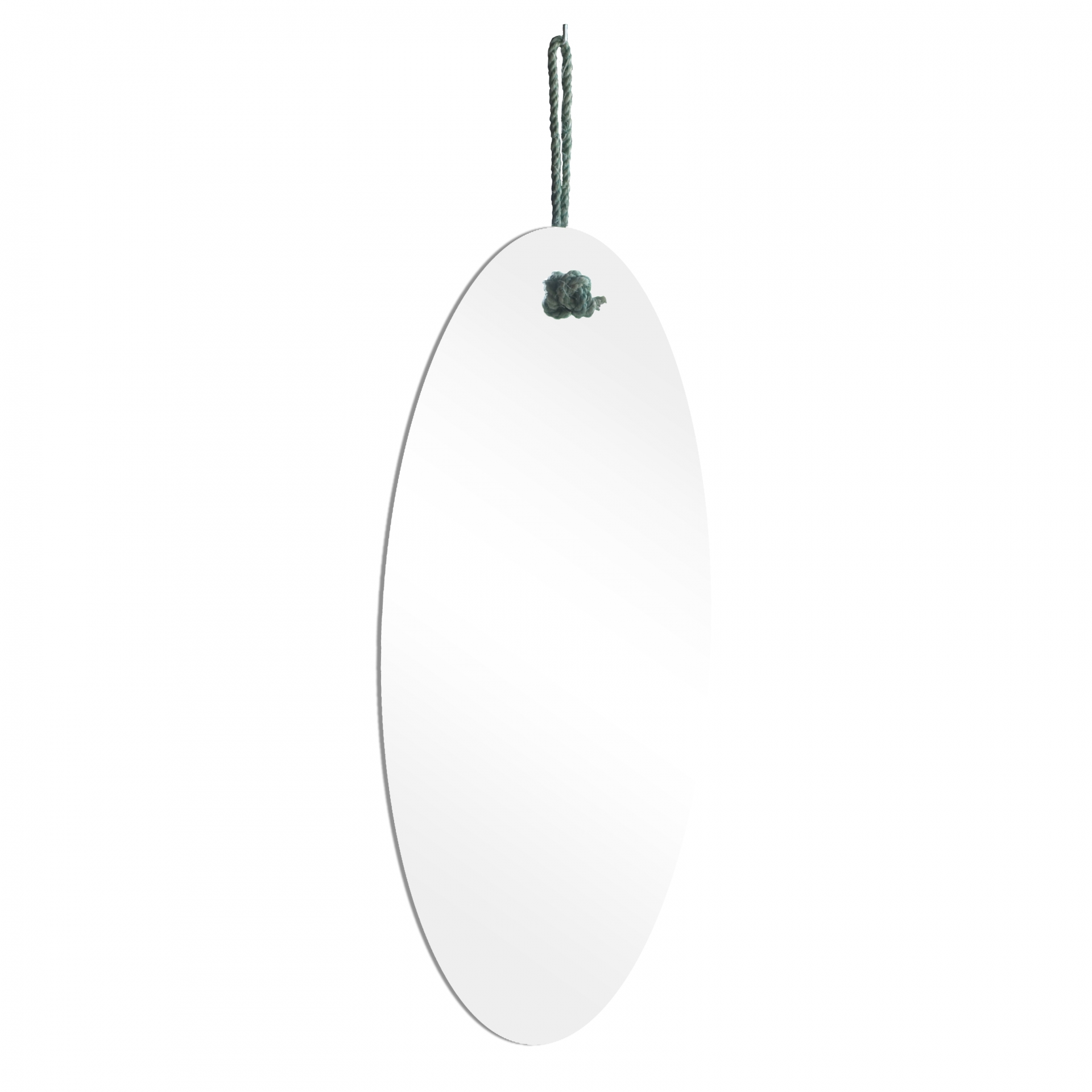  Espelho Decorativo Lina Alça Sisal Menta 60x40 cm Oval 