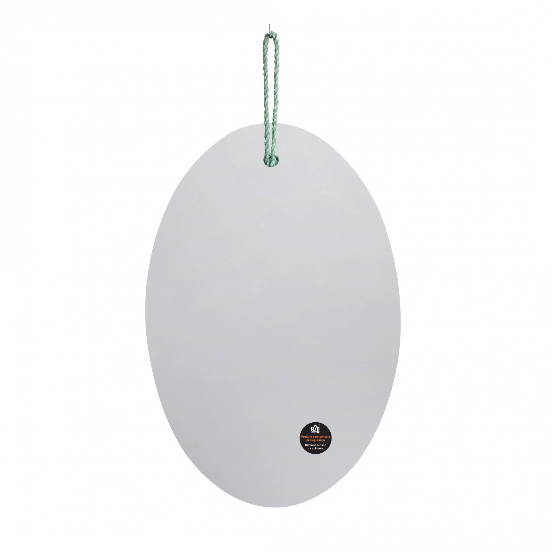  Espelho Decorativo Lina Alça Sisal Menta 60x40 cm Oval 