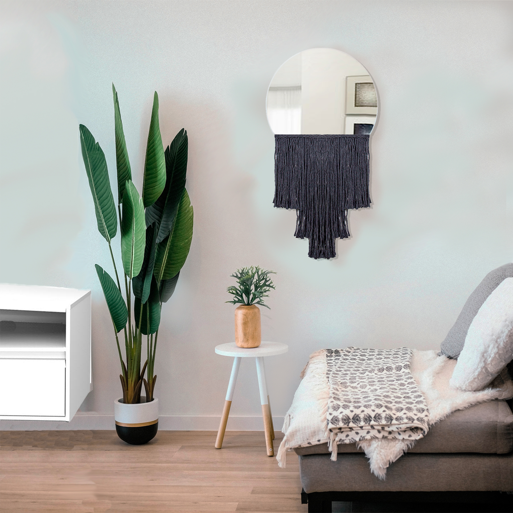  Espelho Decorativo Moon Esc Bangs Preto 38 cm  