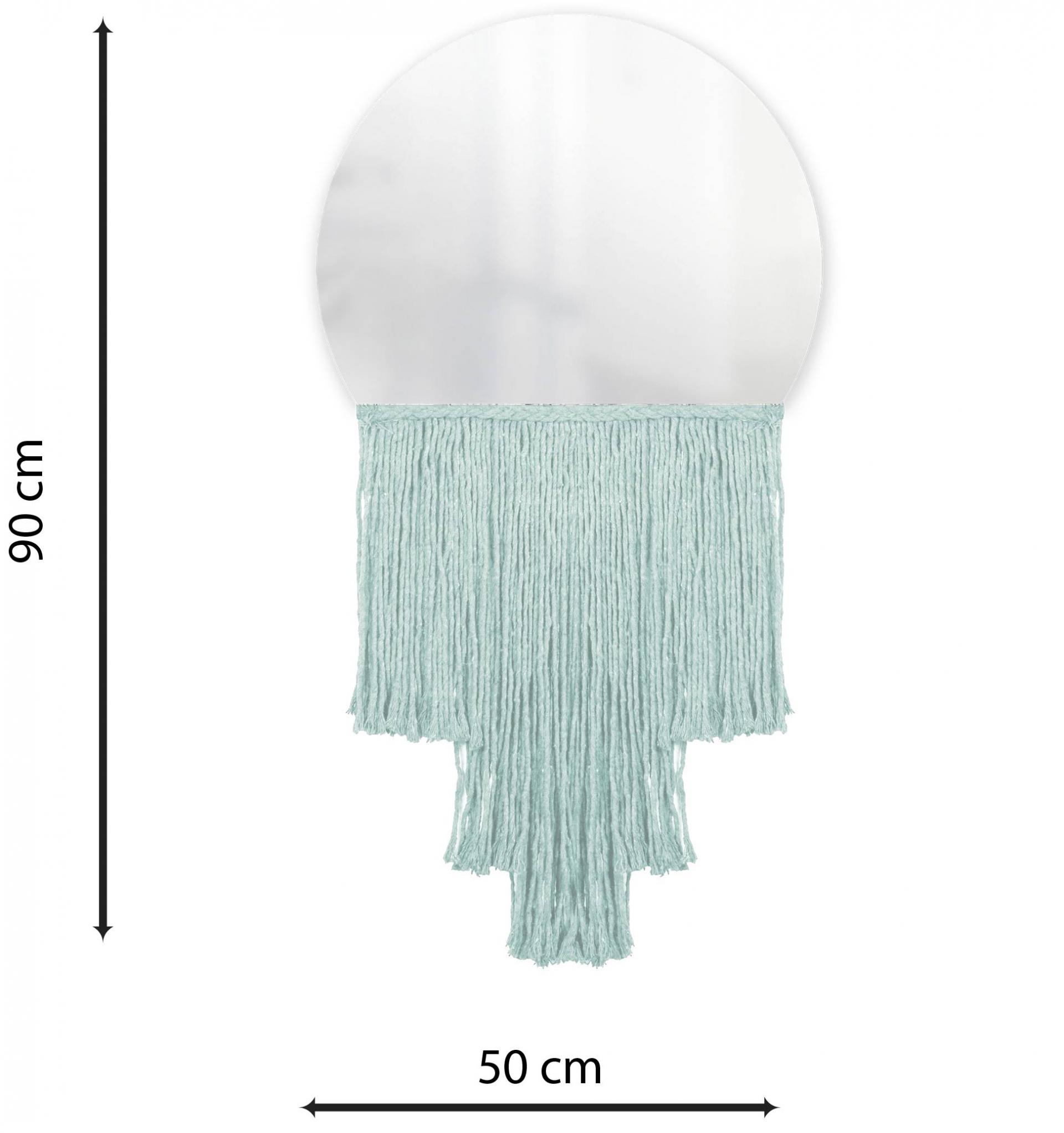  Espelho Decorativo Moon Esc Bangs Verde Água 38cm 