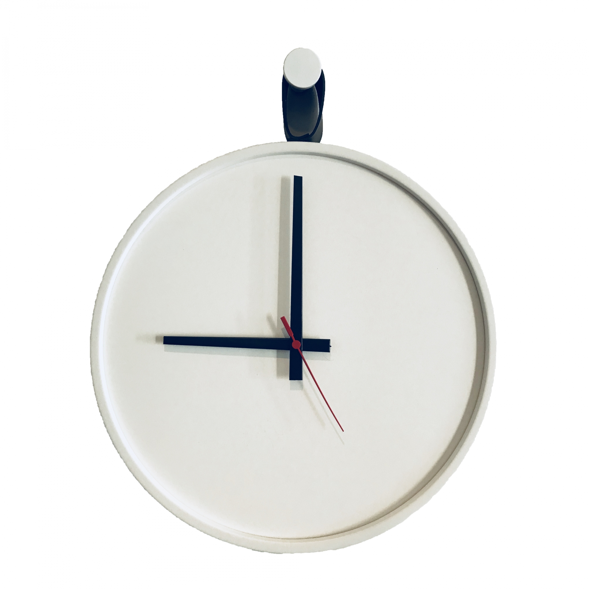  Relogio  Short Strip Branco Alça Preta Mostrador Branco  40 cm  