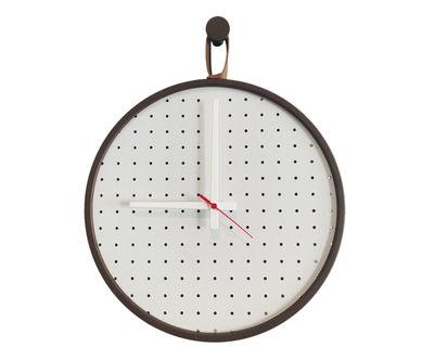  Relogio  Short Strip Marrom Alça Caramelo Mostrador Branco Perfurado  40 cm 