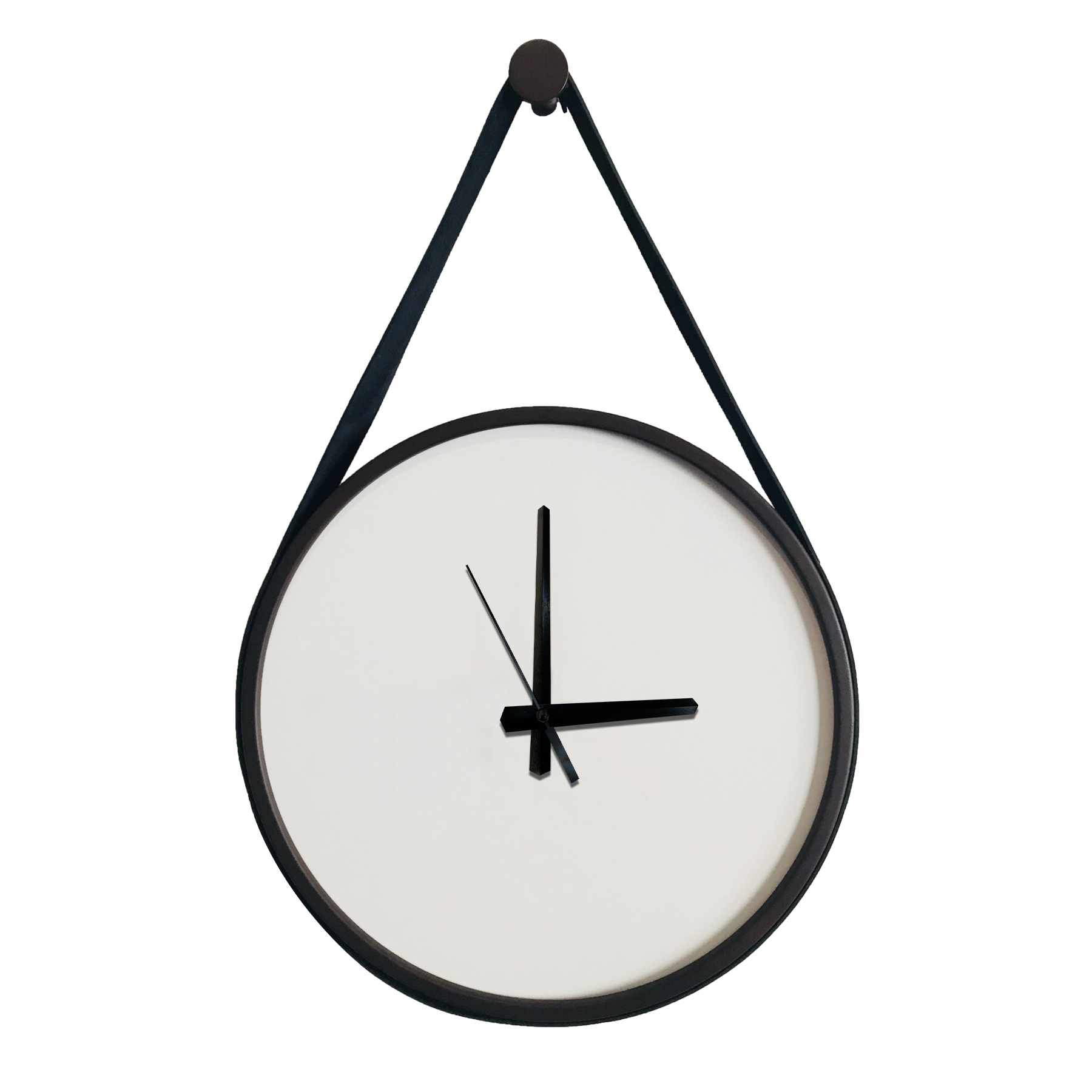  Relogio Adnet Marrom Alça Preta Mostrador Branco 40 cm  