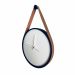  Relogio Adnet Preto Alça Caramelo Mostrador Branco  40 cm 